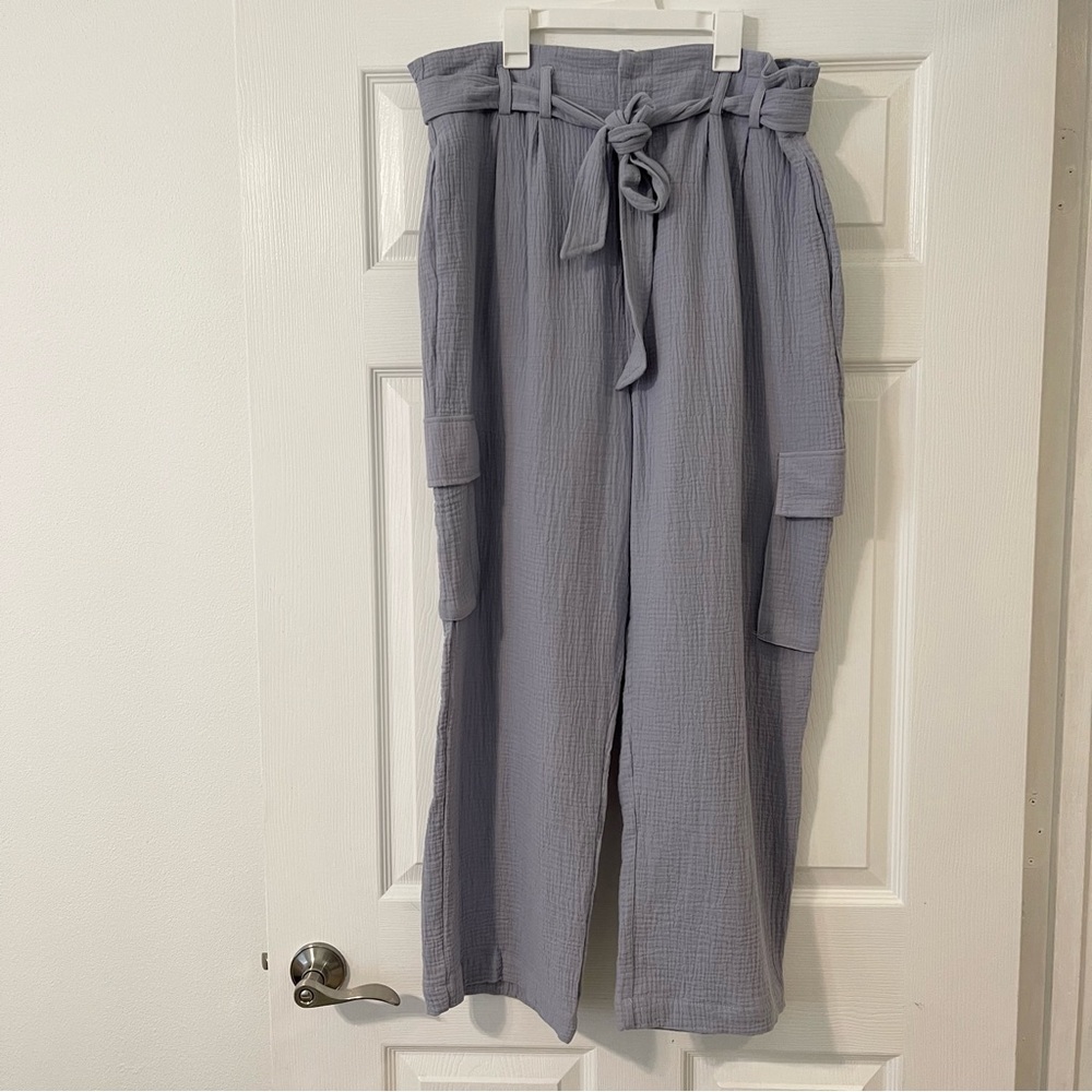 Joie Cotton High Rise Wide Leg Cargo Pant